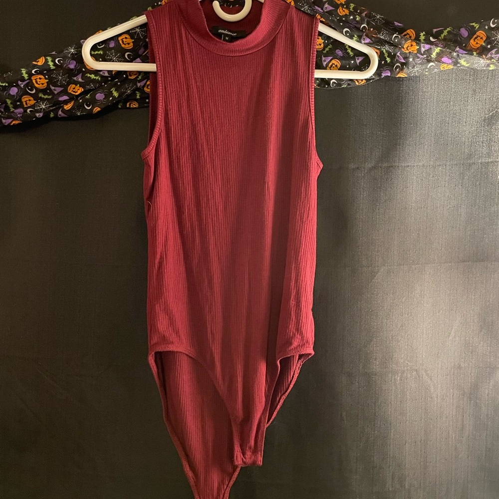 Maroon high neck body suit